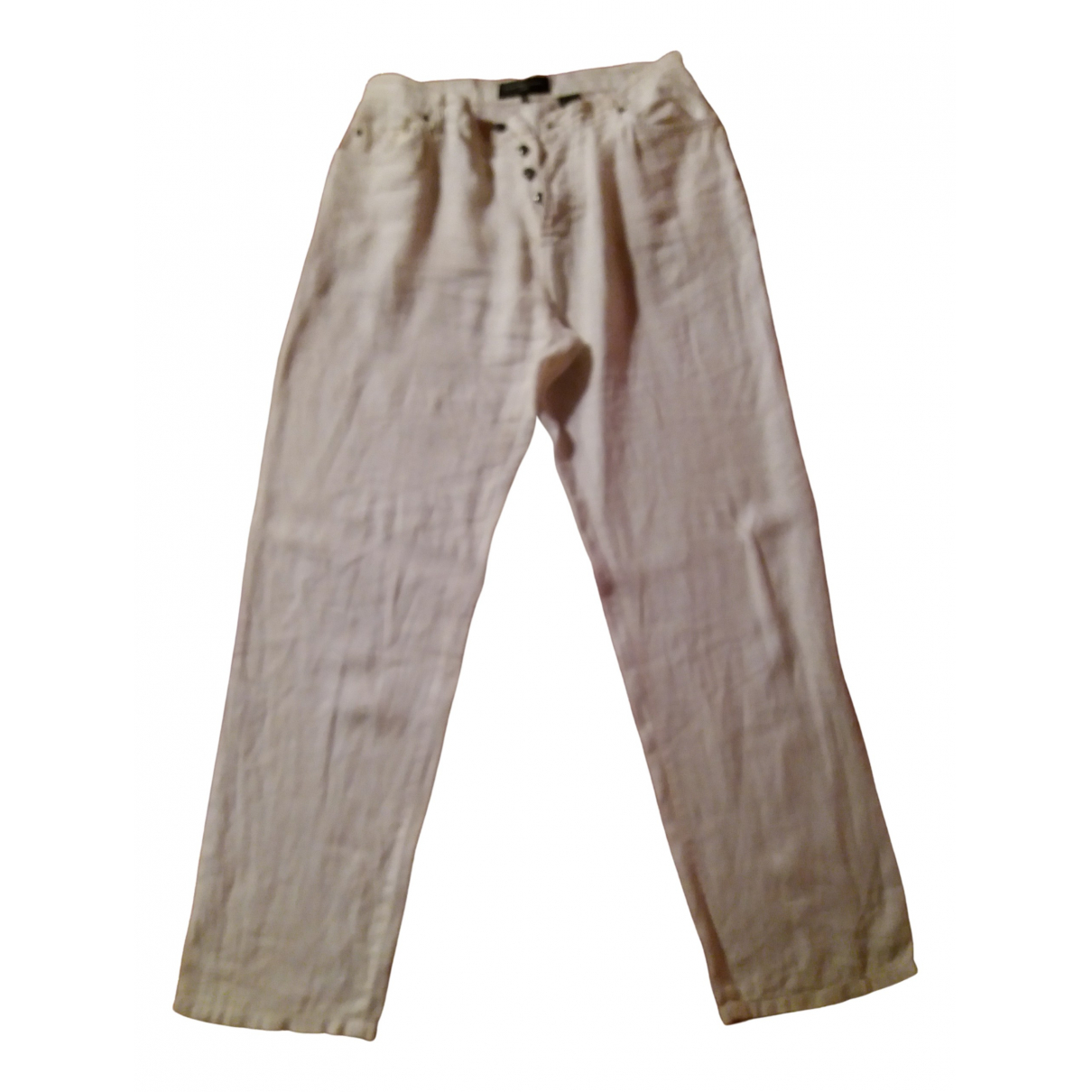 Linen trousers French Connection White 
